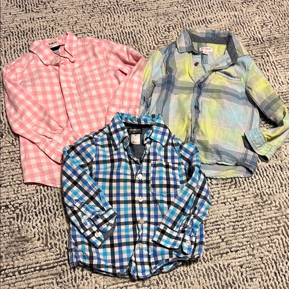 Kids Checkered Shirts - Pink, Blue, and Multicolor